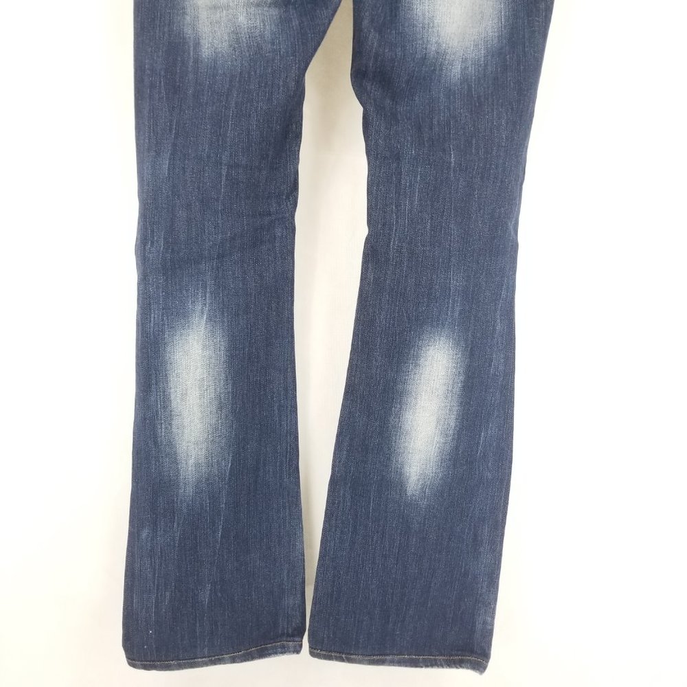 Machine Distressed Bootcut Jeans - Picture 6 of 11